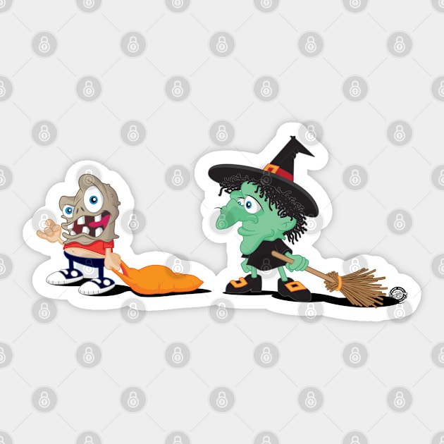 Trick or Treat Witch Sticker by Goin Ape Studios